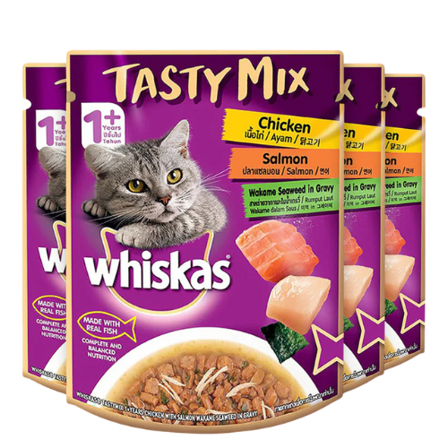  Whiskas Chicken, Salmon & Wakame Seaweed In Gravy