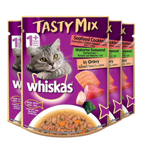 Whiskas Seafood Cocktail & Wakame Seaweed in Gravy